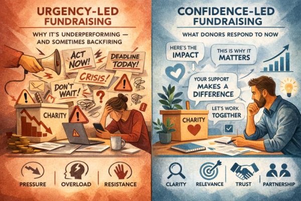 Why urgency-led fundraising is underperforming — and sometimes backfiring.